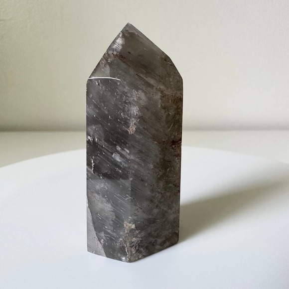 Gray Amphibole Quartz Tower Angel Phantom Crystal Natural High Quality - Picture 4 of 6